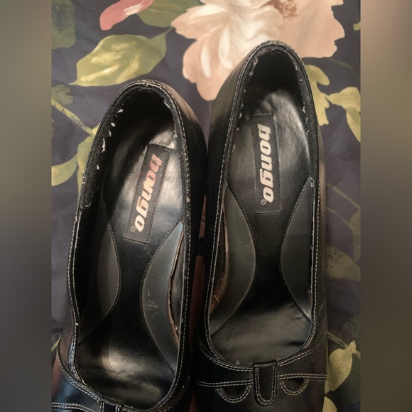 Bongo ‘Cinderella’ Black Vegan Leather Round Toe Chunky 4” Heels 90s Y2K - Picture 2 of 8